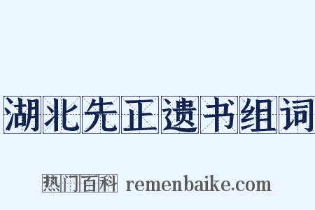 湖北先正遗书组词是什么意思的图片